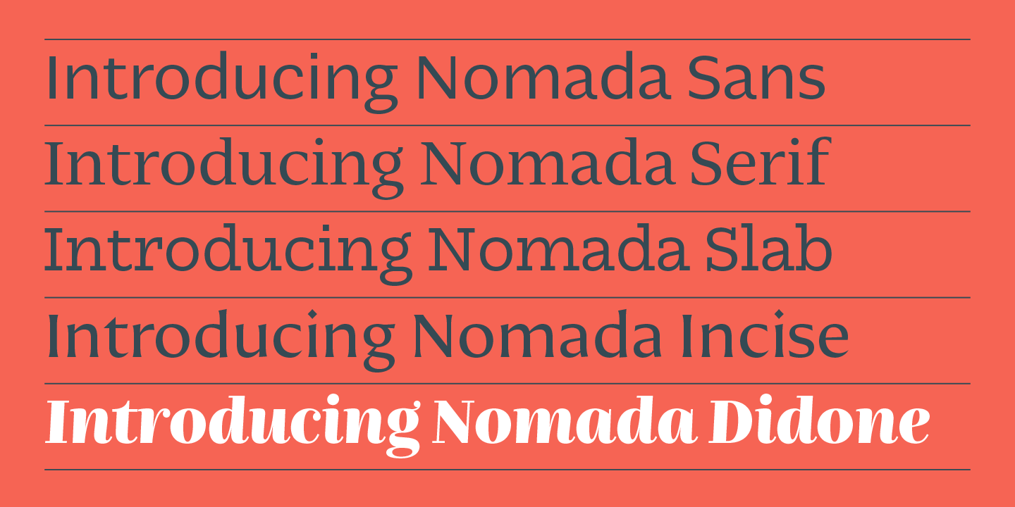 Beispiel einer Nomada Didone Extra black-Schriftart